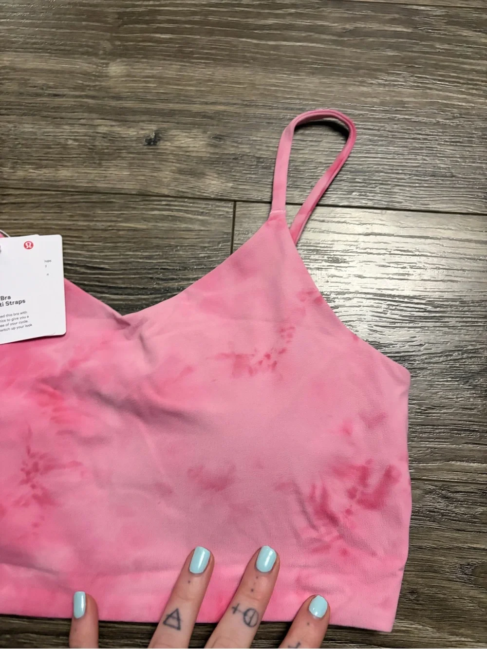 NWT Lululemon Cami Spaghetti-Strap Bra (Smoothie Wash Strawberry Multi) Size S/M